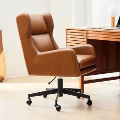 West Elm Ryder Leather Swivel Office Chair