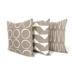 West Elm Sadza Batik Lines Pillow Cover - Taupe