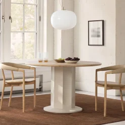 West Elm Salma Concrete & Wood Pedestal Dining Table (48")