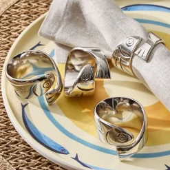 West Elm Sardine Metal Napkin Ring Sets