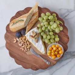 West Elm Scalloped Wood Trivet Riser