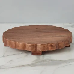 West Elm Scalloped Wood Trivet Riser