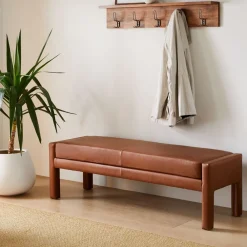 West Elm Scarlett Leather Bench
