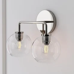 West Elm Sculptural 2-Light Globe Sconce - Clear