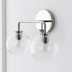 West Elm Sculptural 2-Light Globe Sconce - Clear