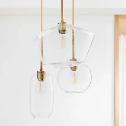 West Elm Sculptural 3-Light Multi Chandelier - Clear