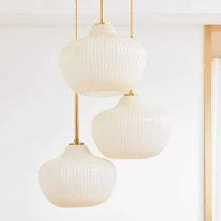 West Elm Sculptural 3-Light Ribbed Chandelier