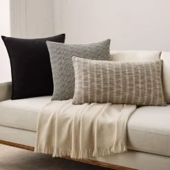 West Elm Sharp Contrast Neutrals Pillow & Throw Set