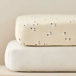 Kids West Elm Sheep Crib Sheet & Oatmeal Tencel Crib Sheet Bundle