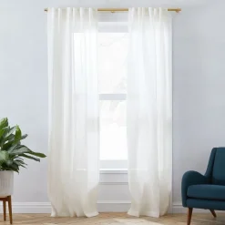 West Elm Sheer European Flax Linen Curtain