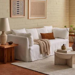 West Elm Shelter Skirted Slipcover Sofa (84")