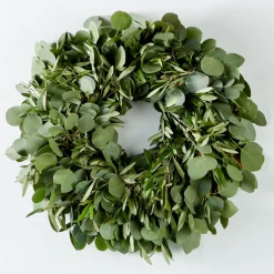 West Elm Silver Dollar Eucalyptus & Olive Wreath
