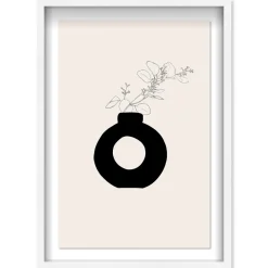 West Elm Sketched Plant & Vase Framed Shadowbox Wall Art