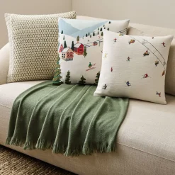 West Elm Ski Village & Throw Set