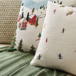 West Elm Ski Village & Throw Set