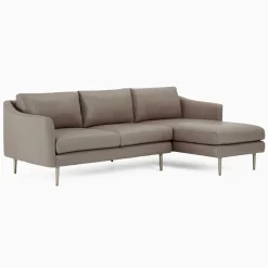 West Elm Sloane Leather 2-Piece Chaise Sectional (95.5")