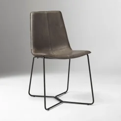 West Elm Slope Leather Dining Chair (Set of 2)