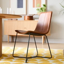 West Elm Slope Leather Dining Chair (Set of 2)