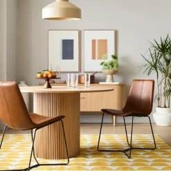 West Elm Slope Leather Dining Chair (Set of 2)