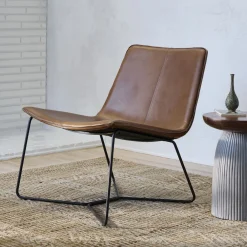 West Elm Slope Leather Lounge Chair