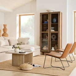 West Elm Slope Leather Lounge Chair