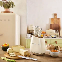 West Elm Smeg Knife Block & Knives Set (Set of 7)