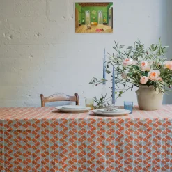 West Elm Soil to Studio Aliya Block-Printed Cotton Tablecloth