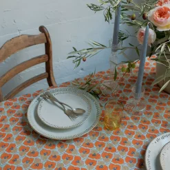 West Elm Soil to Studio Aliya Block-Printed Cotton Tablecloth