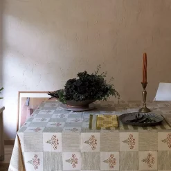 West Elm Soil to Studio Shreya Block-Printed Cotton Tablecloth