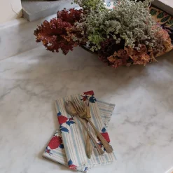 West Elm Soil to Studio Supriya Block-Printed Linen Table Napkins (Set of 4)