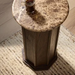West Elm Solara Marble Drink Table (11")
