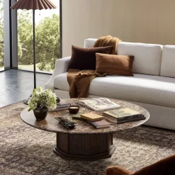 West Elm Solara Round Marble Coffee Table (50")