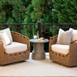 West Elm Solen Outdoor Woven Swivel Lounge Chair