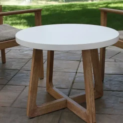 West Elm Solid Eucalyptus Outdoor Side Table (20")