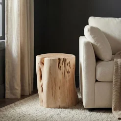 West Elm Solid Wood Stump Side Table (13")