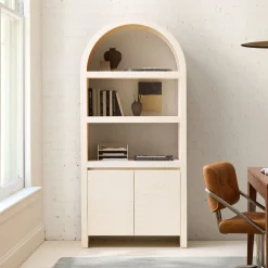 West Elm Solstice Painted Raffia Arched Bookcase (34")