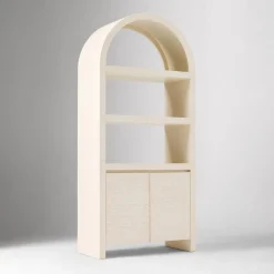 West Elm Solstice Painted Raffia Arched Bookcase (34")