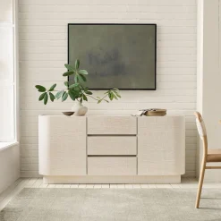 West Elm Solstice Painted Raffia Buffet (64")