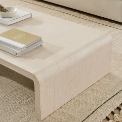 West Elm Solstice Painted Raffia Low Coffee Table (–)