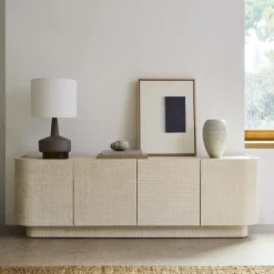 West Elm Solstice Painted Raffia Media Console (–)