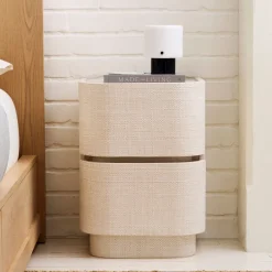 West Elm Solstice Painted Raffia Mini Nightstand (16")