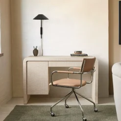 West Elm Solstice Painted Raffia Storage Desk (48")