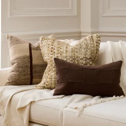 West Elm Spliced Basketweave & Throw Set