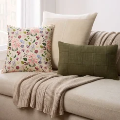 West Elm Spring Botanical Pastel & Throw Set