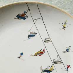 West Elm St. Jude Holiday Skier Stoneware Salad Plate Sets
