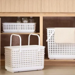 West Elm Stackable Plastic Baskets w/ Lid