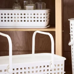 West Elm Stackable Plastic Baskets w/ Lid