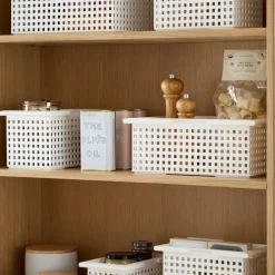 West Elm Stackable Plastic Baskets - Set of 2