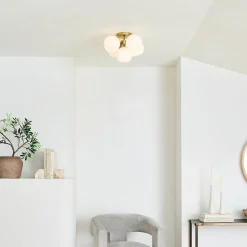 West Elm Staggered Glass 5-Light Flush Mount (17")