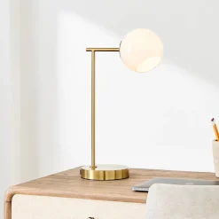 West Elm Staggered Glass USB Table Lamp (20") - Milk